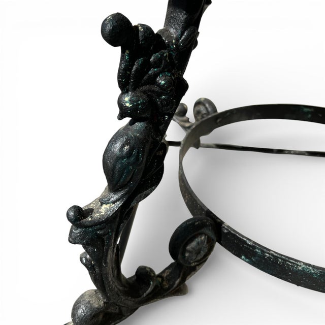 19c French Antique Pastry Table With Faux Bois Iron Base & Marble For Sale In New Orleans - Image 6 of 7