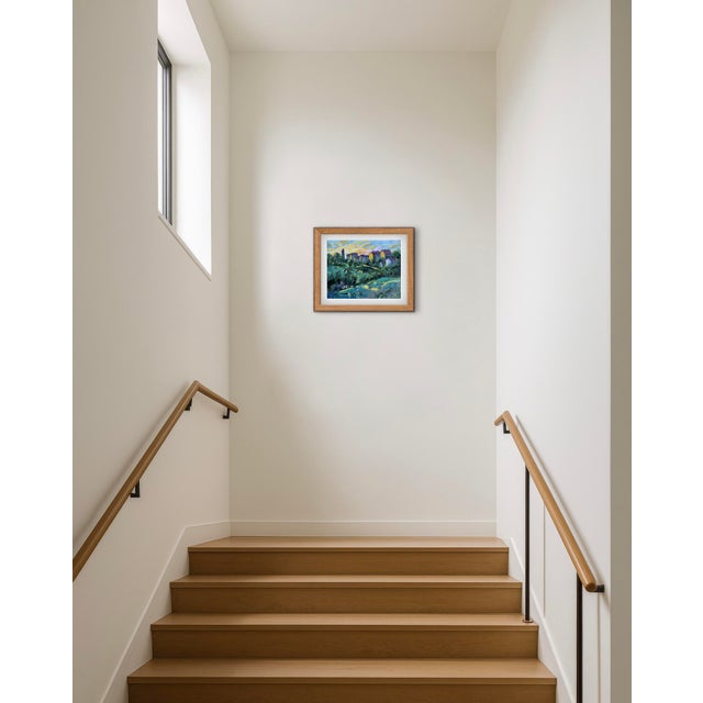 Green Contemporary Sunset Landscape (Original Oil on Canvas) For Sale - Image 8 of 9