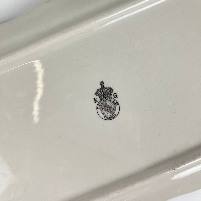 Réverbère Cake Plate with Pink Pattern from KG Lunéville, 1980s For Sale - Image 6 of 7