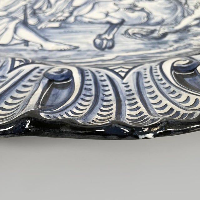 Ceramic Mid-Century Modern Italian Majolica Plate by Alba Docilia Albisola, 1950s For Sale - Image 7 of 10