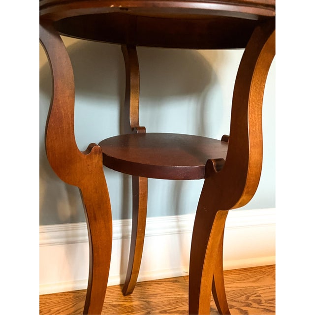 Late 20th Century Vintage Federal Style Mahogany Two-Tier Side Table For Sale - Image 5 of 6