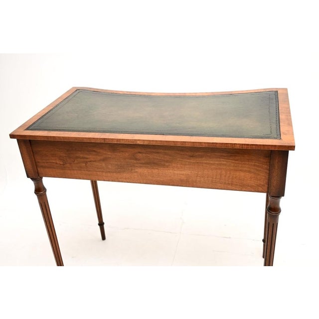 1930s Walnut Leather Top Concave Desk, 1930 For Sale - Image 5 of 12