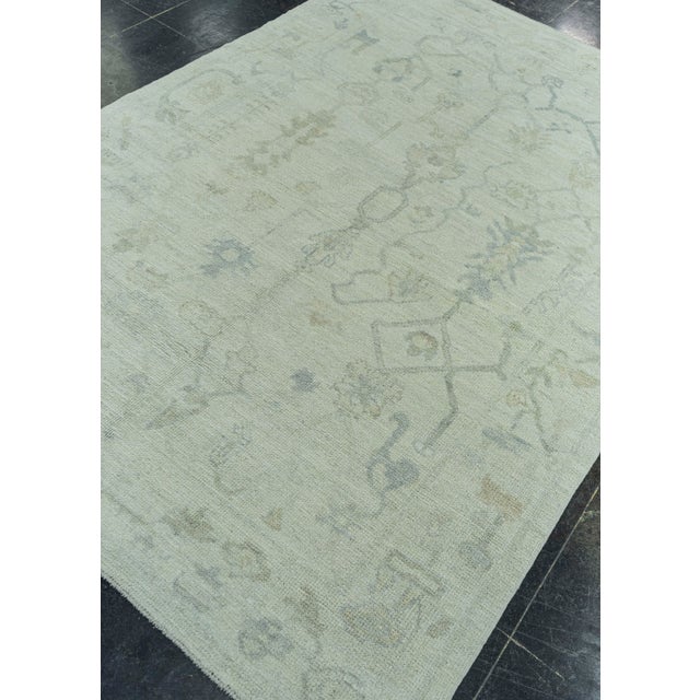 Gray Turkish Oushak Rug 5' x 7'4" #19260 For Sale - Image 8 of 8