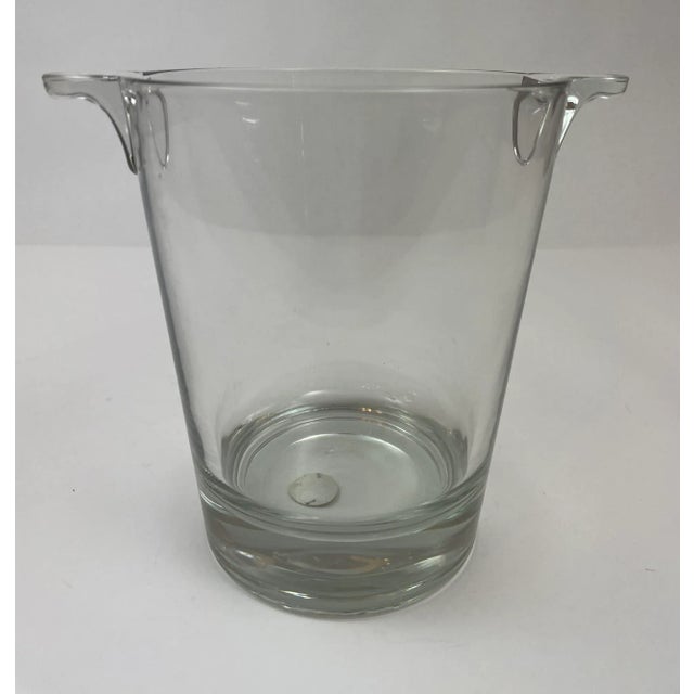 Transparent Vintage Glass Crystal Ice Bucket by Cristal d'Arques France For Sale - Image 8 of 9
