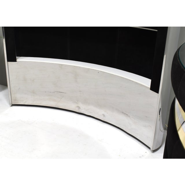 Hollywood Regency Bar in Black Suede, Brass and Chrome, 1970s For Sale - Image 12 of 18