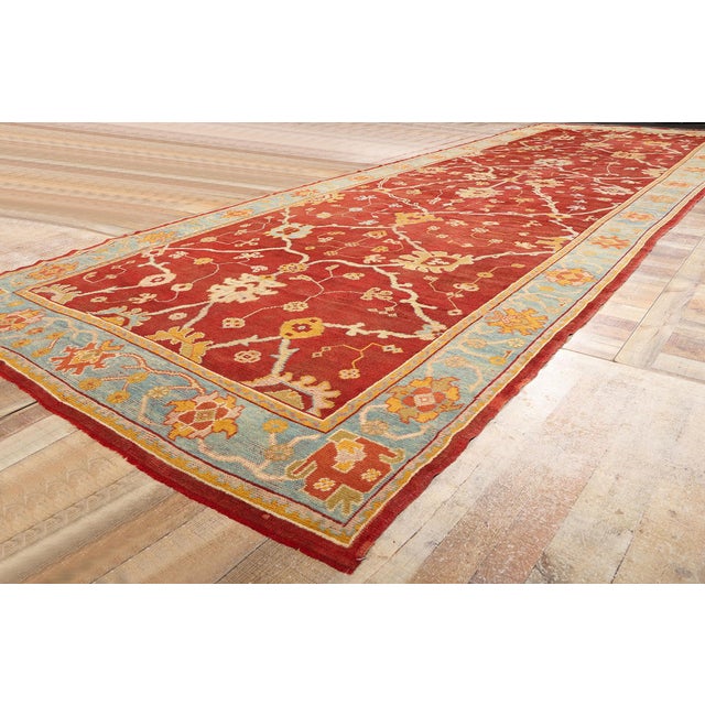 Textile Late 19th Century Antique Turkish Oushak Rug - 07'09 X 23'05 For Sale - Image 7 of 9