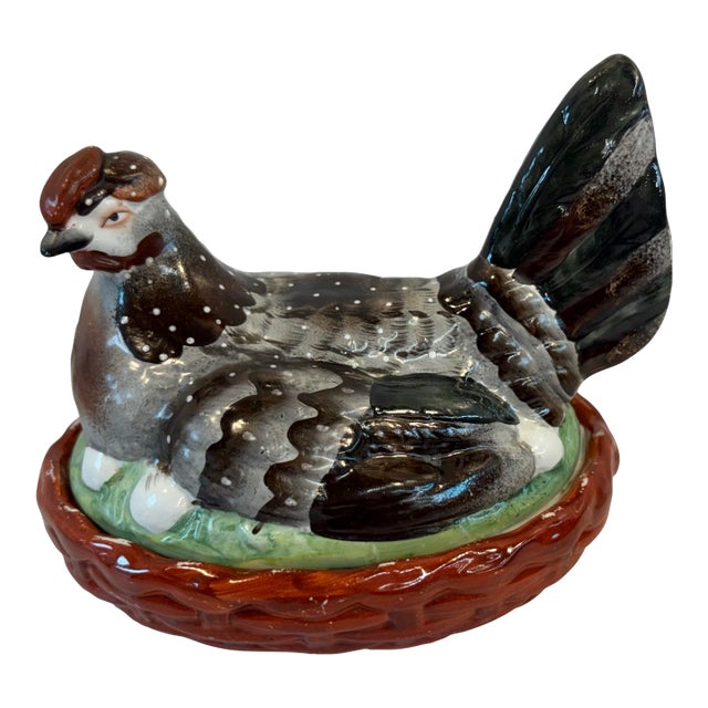 19th Century Antique Staffordshire Hen on Nest Tureen For Sale