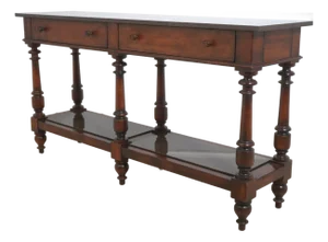 Henredon Acquisitions Walnut Finish Marble Top Server Console Table
