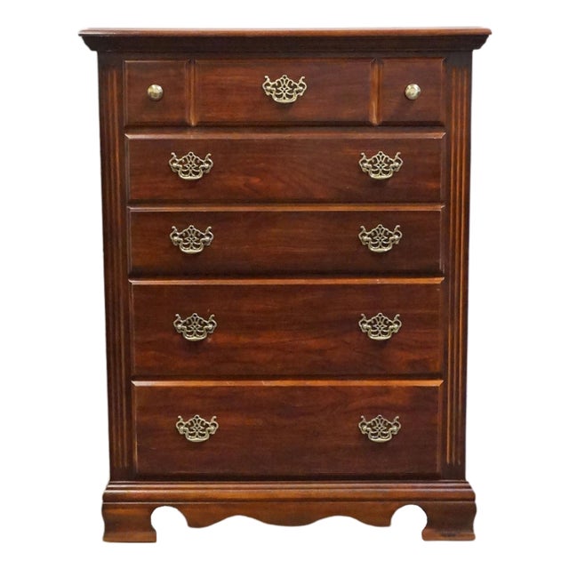 Broyhill Furniture Cherry Early American Traditional Style 32" Chest of Drawers 2325-a-14722 For Sale