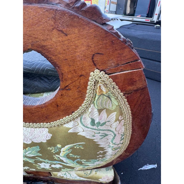 19th Century Carved Rococo Revival Bergere Armchair With Ram's Head Knees, Louis XV For Sale - Image 15 of 17