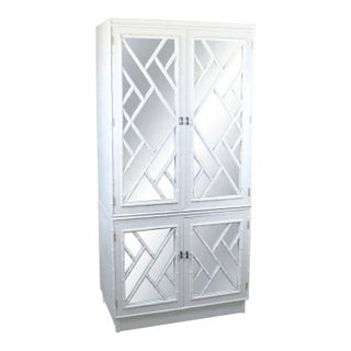 Late 20th Century Faux Bamboo Mirrored Cabinet by Omega For Sale