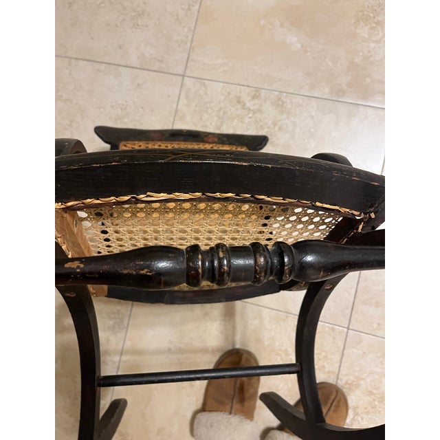 Wood Hand Painted Victorian Child's Rocking Chair - Circa 1875 For Sale - Image 7 of 12