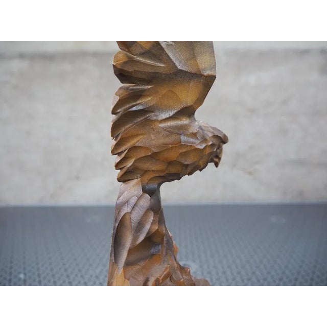 Vintage Eagle Statue in Wood, 1970s For Sale - Image 12 of 14