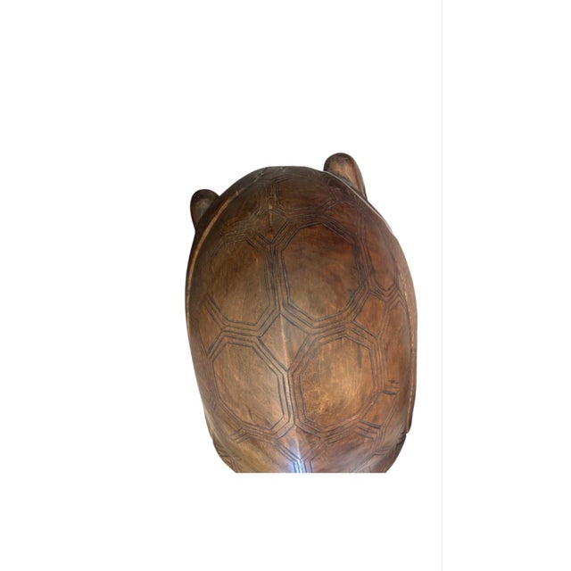 Hand-Carved Wooden Tortoise Sculpture / Accent Stool For Sale In West Palm - Image 6 of 12