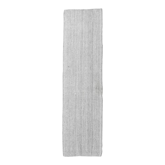 Vintage Gray Modern Kilim Runner - 3`0″ X 12`0″ For Sale
