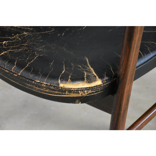Black Mid 20th Century Danish Modern Rosewood Arm Chair by Erik Kirkegaard For Sale - Image 8 of 12