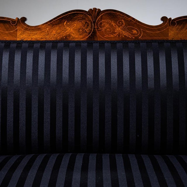 Black Biedermeier Settee, Germany, 1830 For Sale - Image 8 of 10
