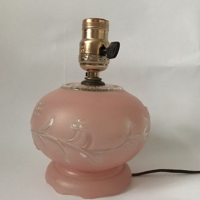 Vintage Pink Frosted Glass Lamp Chairish