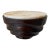 Vintage 1970’s Handcarved Wood Bowl With Cork Lined Marble Top For Sale