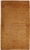 Hand-knotted Gabbeh wool rug featuring a minimalist, solid-field design in warm golden and camel tones. The subtle tonal...
