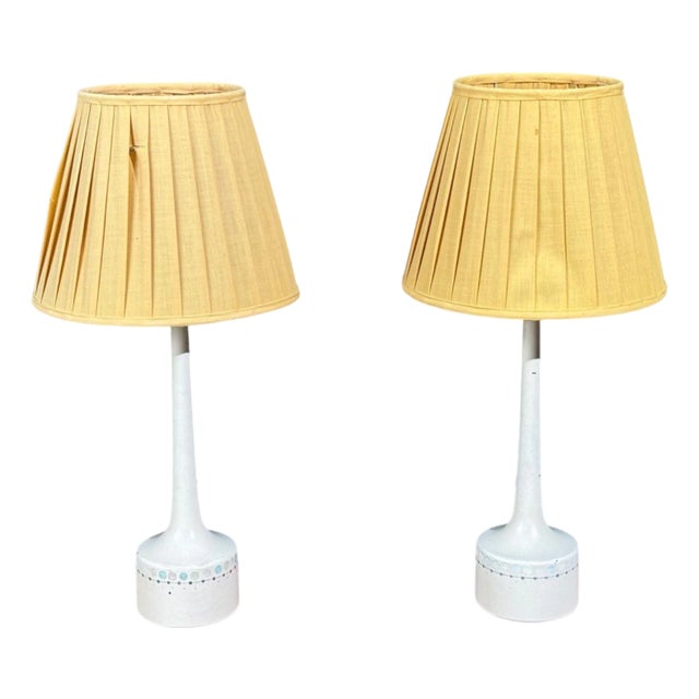 Hans-Agne Jakobsson, Table Lamps, Painted Wood, Sweden, 1950s For Sale