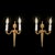 This pair of Luminaire d'Art French Empire Louis XVI-style double-arm sconces showcases exquisite craftsmanship in cast...