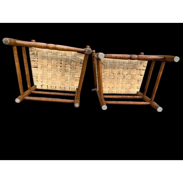 “Mom and Pop” Antique Americana High Country, Birdseye Maple, Ladder-Back Mid to Late 1800’s - Set of 2 For Sale In Dallas - Image 6 of 11