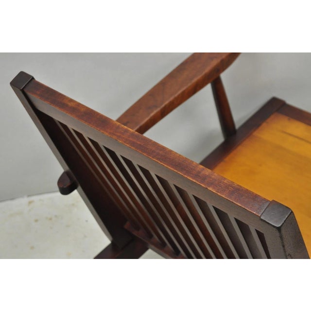 Vintage George Nakashima Spindle Back Black Walnut "Cushion" Lounge Arm Chair For Sale - Image 15 of 18
