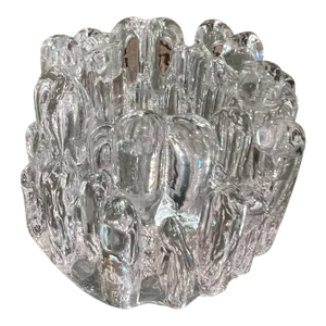 1970s Sweden Kosta Boda Ice Glass Votive Holder Goran Warff