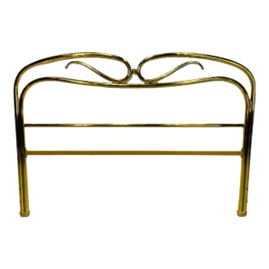 1980s Revival Art Deco Tubular Brass Italian Headboard in the Style of Luciano Frigerio