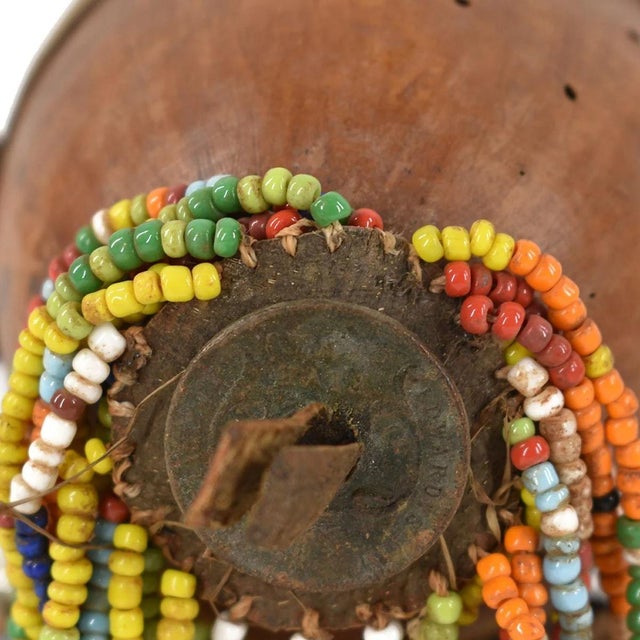 African Early 20th Century Nyamwezi Beaded Fertility Doll Gourd with Shells Tanzania For Sale - Image 3 of 4