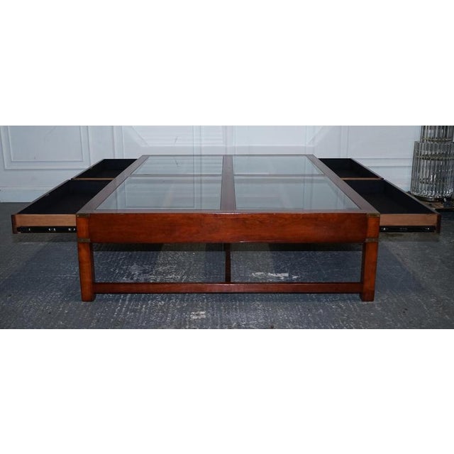 Very Large Coffee Table with Inlaid Glass Panels from Kennedy Harrods For Sale - Image 16 of 18