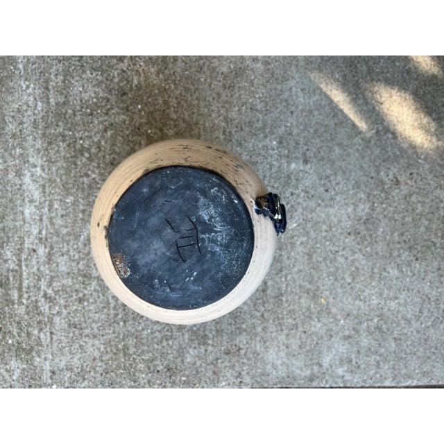 Late 20th Century White and Blue Decorative Ceramic Vase For Sale - Image 11 of 12