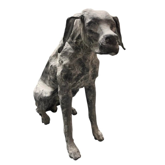Industrial Industrial Modern Seated Hound - Dog - Hand-Wrought Steel Sculpture For Sale - Image 3 of 9