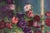 1930s Vibrant Floral Still Life With Petunias and Candle Stick by Jennie Thatcher Crawford For Sale - Image 4 of 7