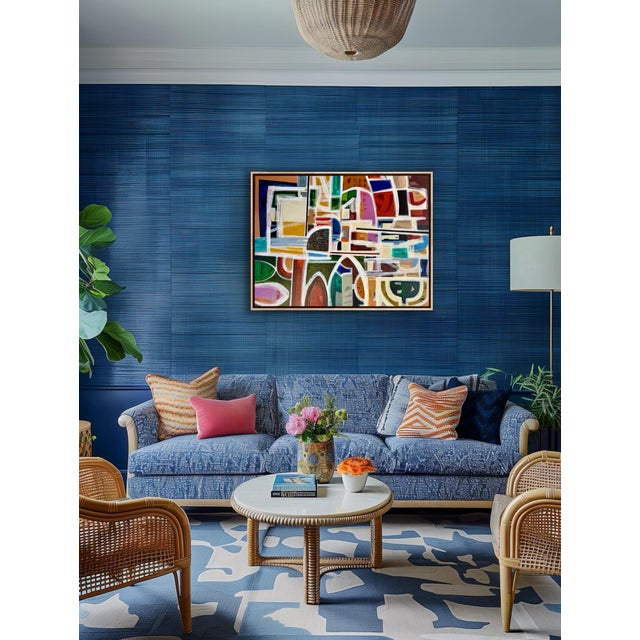 2020s Framed Original Abstract Painting Titled Block Party For Sale - Image 5 of 12