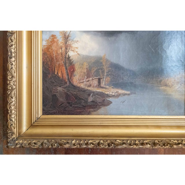 19th Century Hudson River School Painting of Adirondack Lake by William Richardson Tyler For Sale In New York - Image 6 of 18