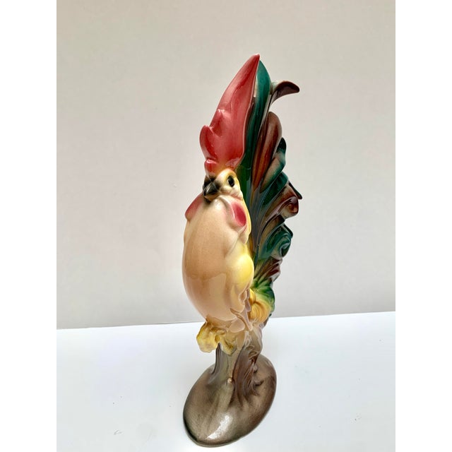 Vintage Tall Colorful Ceramic Decor Rooster For Sale - Image 4 of 7