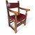 Rare Antique Spanish Revival / Gothic Oak Armchair in Oxblood Leather & Bronze Accents For Sale - Image 10 of 12