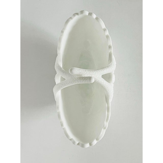 Vintage Milk Glass Daisy & Button Basket For Sale - Image 4 of 8