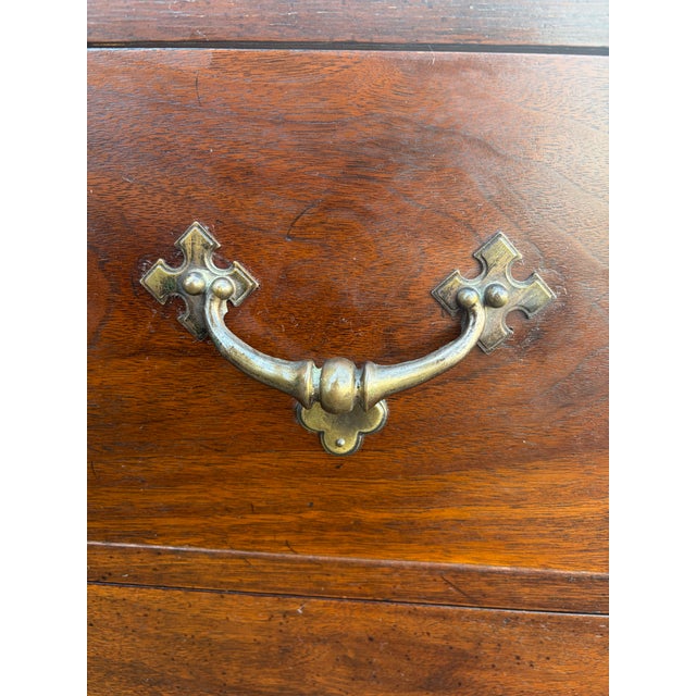 Vintage 80” MCM Henredon Pan Asian Brass Mounted Credenza Dresser For Sale - Image 9 of 11