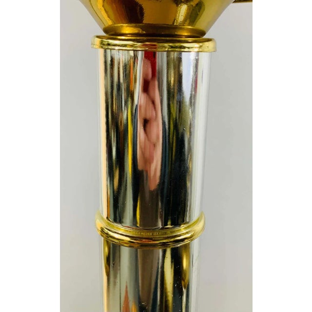 Mid-Century Modern Brass and Chrome Table Lamp, a Pair For Sale In New York - Image 6 of 13