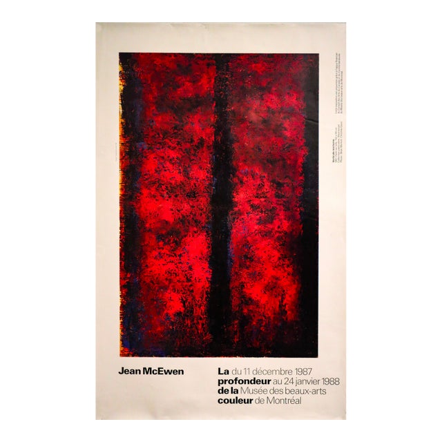 1988 Canadian Exhibition Poster - Musée Des Beaux-Arts De Montréal « Jean McEwen » La Profondeur De La Couleur, «Verticale Nocturne » For Sale