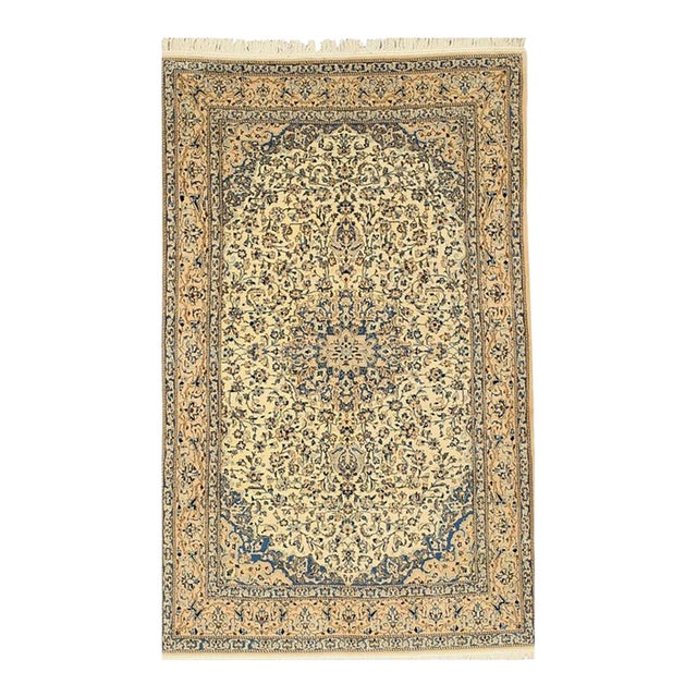 9x12 Ivory Hand-Knotted Wool Silk Floral Symphony Classic Traditional Carpet Rug For Sale