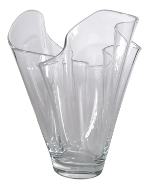 Hand Blown Transparent Handkerchief Vase
