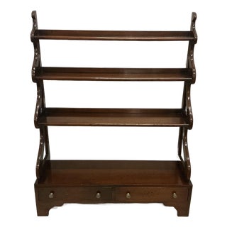 Vintagre Mahogany Bookcase or Display Cabinet W Two Drawers at Base For Sale