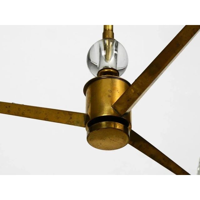 Mid-Century Modern Mid-Century Modern Ceiling Lamp with Three Glass Shades by Rupert Nikoll Vienna, 1950s For Sale - Image 3 of 13