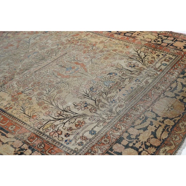 Late 19th Century Late 19th Century Antique Mohtasham Kashan Rug 4'6'' x 6'6'' For Sale - Image 5 of 10