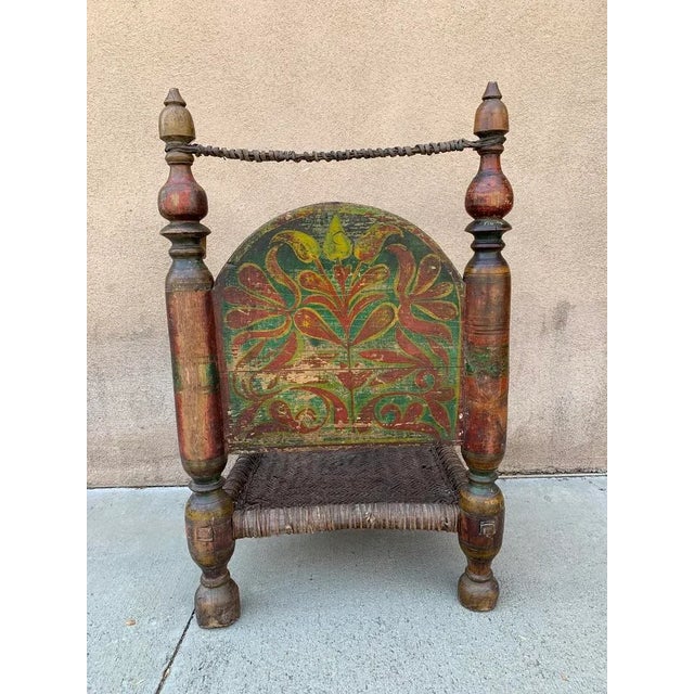 Traditional tribal chair of the Swat Valley, Northern Pakistan, 19th century. A chair with a low seat id very typical...