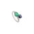 Postmodern 2.09 Ct Emerald Sapphire Modern Toi Et Moi Ring Size 5 in 14k White Gold For Sale - Image 3 of 15